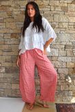 Nonni Gingham Relaxed Barrel Pant Chilli